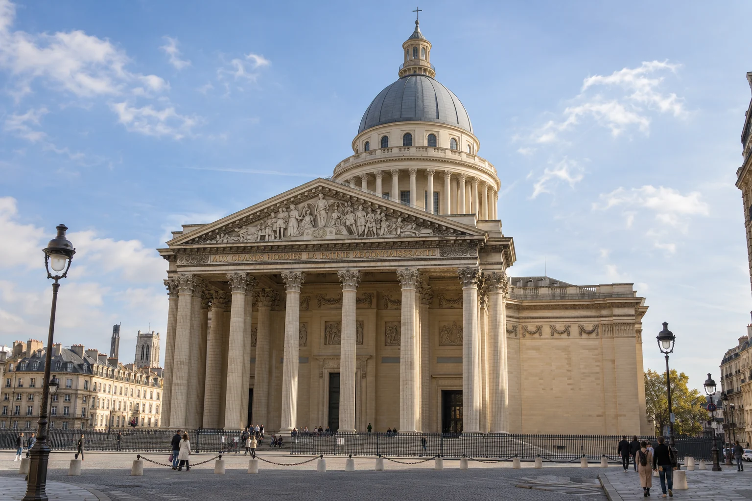 Illustration éditoriale : façade et dôme du Panthéon