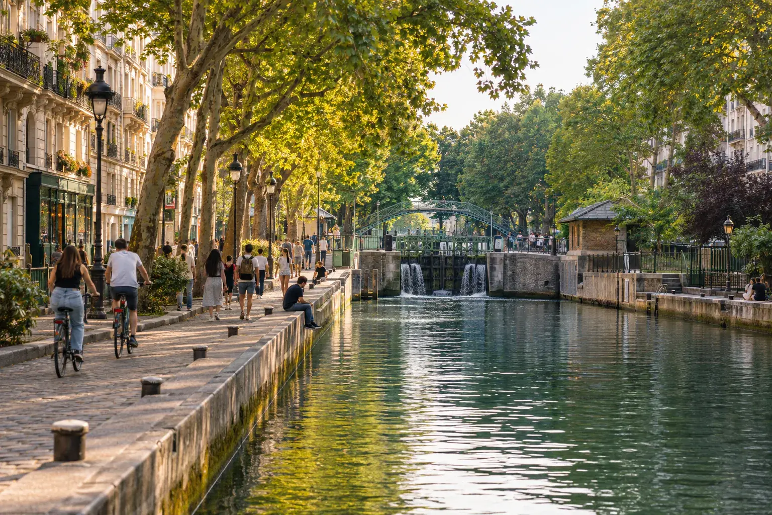 Editorial illustration of Paris beside the water