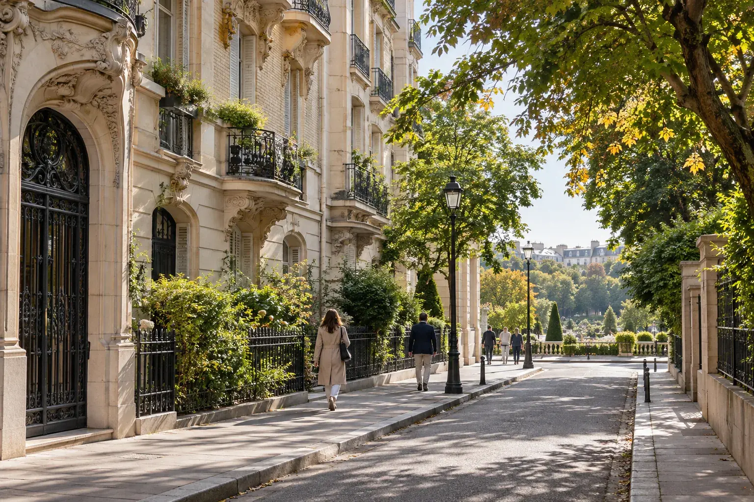 Rue résidentielle arborée du sud-ouest parisien