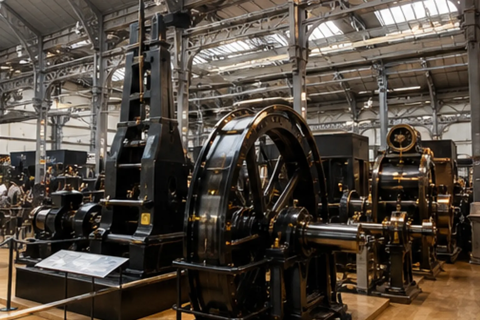 Illustration éditoriale : Machines anciennes exposées au musée des Arts et Métiers