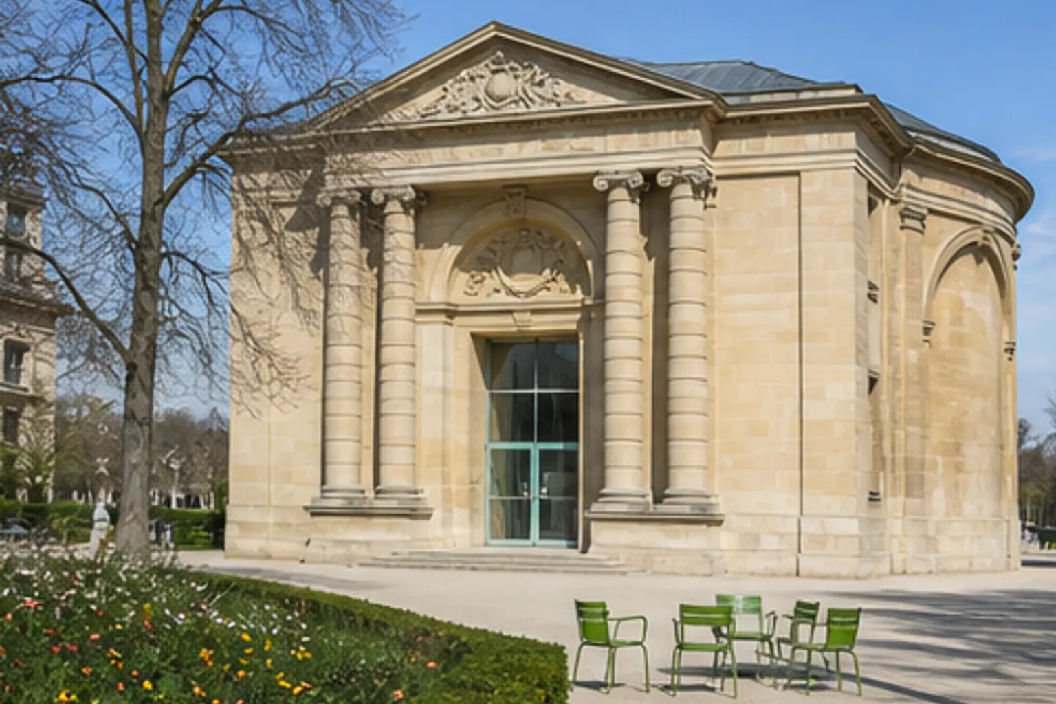 Illustration éditoriale : Façade du musée de l’Orangerie dans le jardin des Tuileries