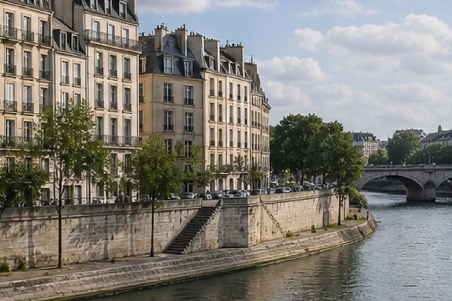 Illustration éditoriale : Rue et paysage éditorial : Les îles de Paris, Paris