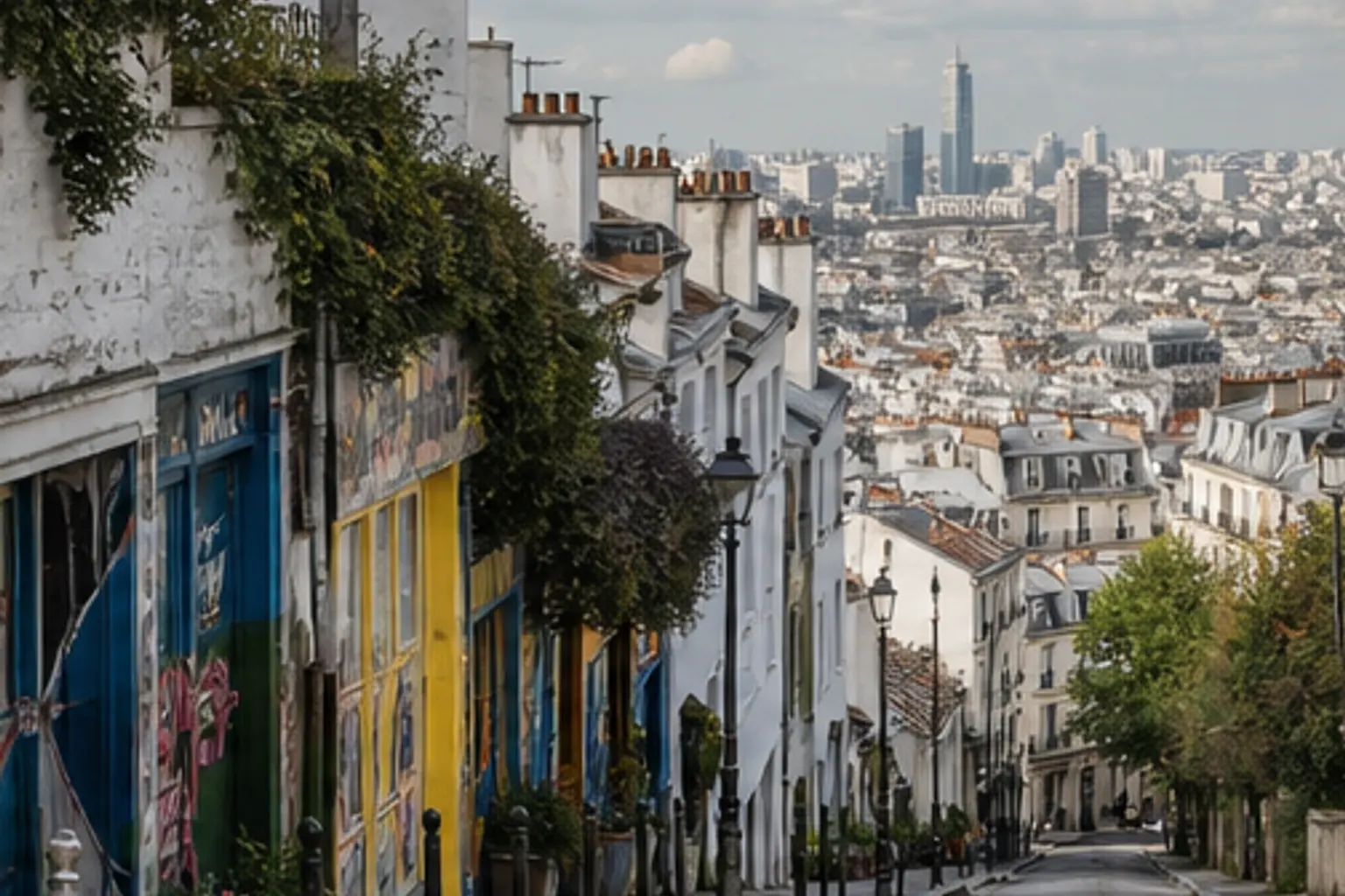 Illustration éditoriale : Rue et paysage éditorial : Ménilmontant, Paris
